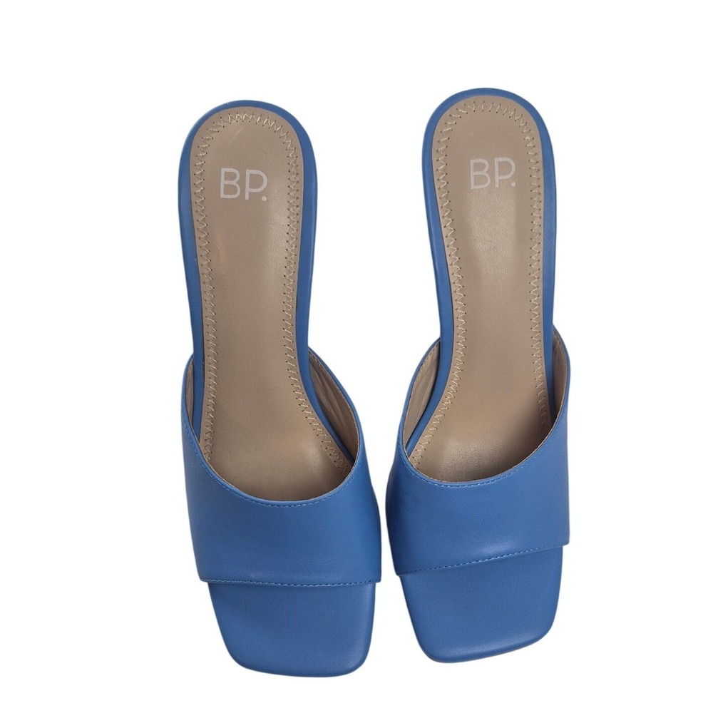 BP Mirra Blue Slide Sandals Womens‎ 8M Square Toe Block Heel BPMIRRA-PU